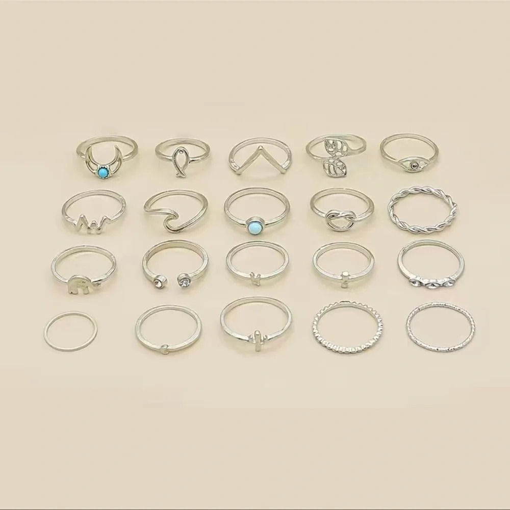 5/$20 boho stackable 20 piece ring set - Picture 2 of 2